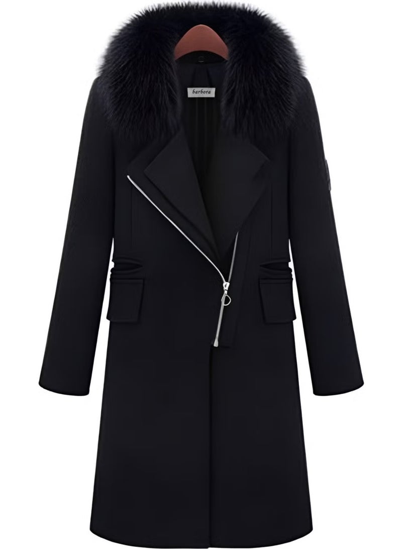 Barbora Winter Fur Cashmere Women's Coat - Image 2